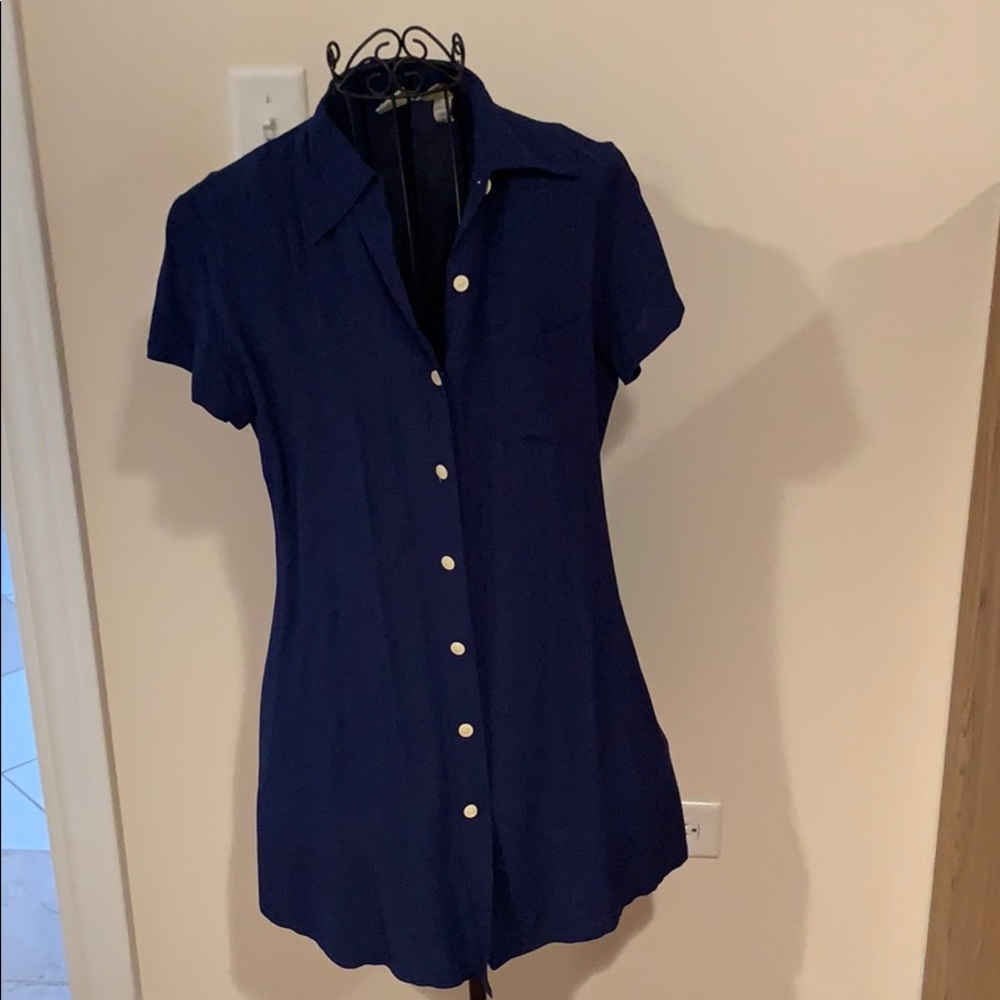 Navy blue button up shirt/dress from Gap